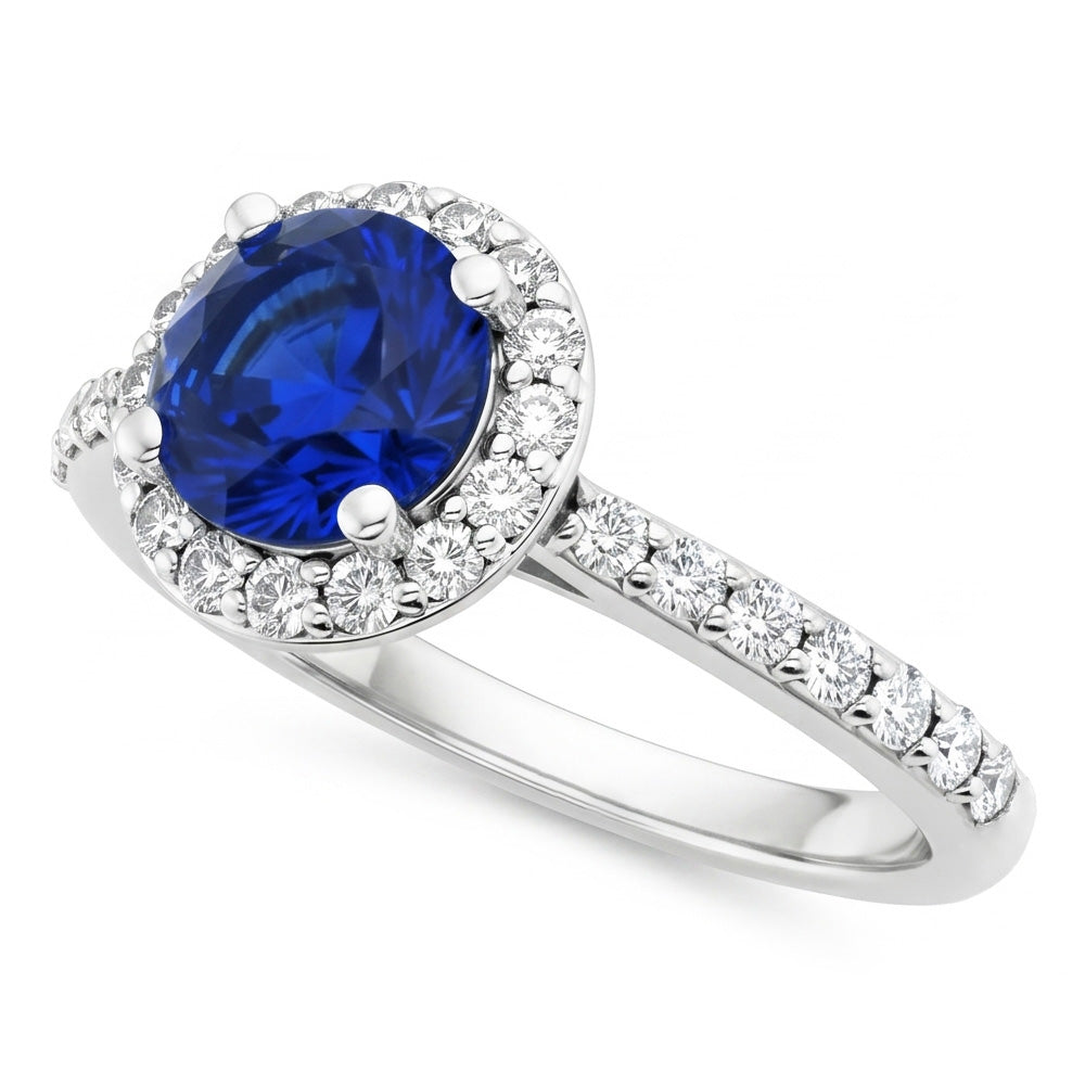 Natural Sapphire Ring 1.80ct - White Gold 14K