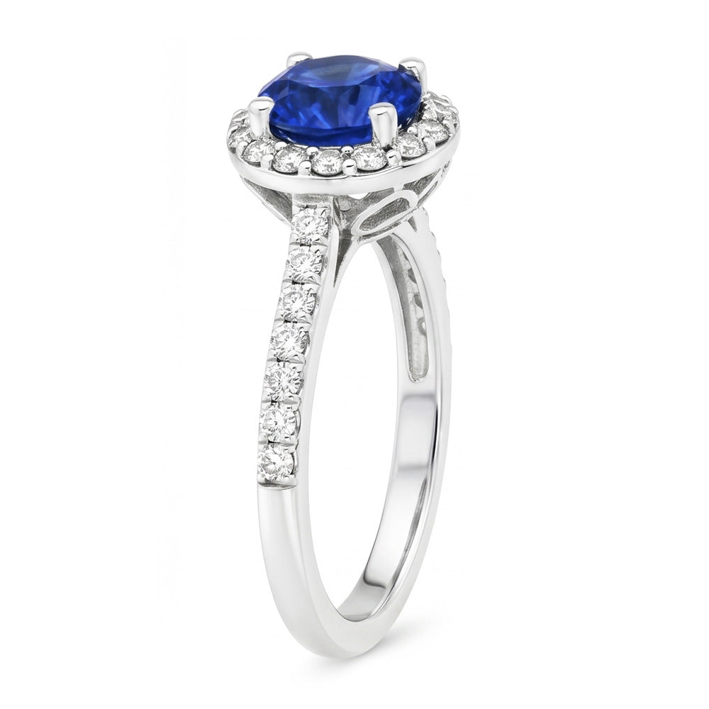 Natural Sapphire Ring 1.80ct - White Gold 14K