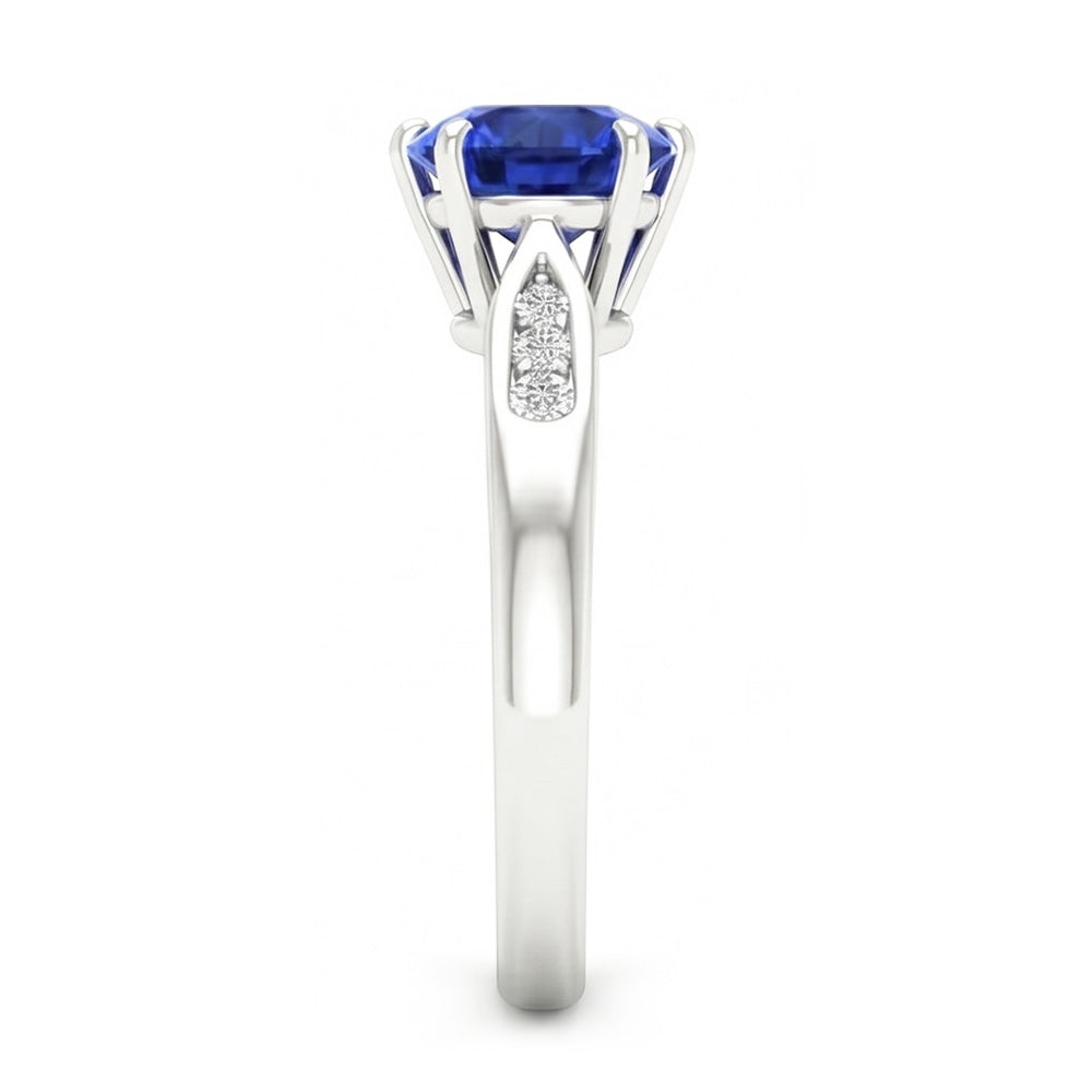 Natural Sapphire Ring 1.80ct - White Gold 14K