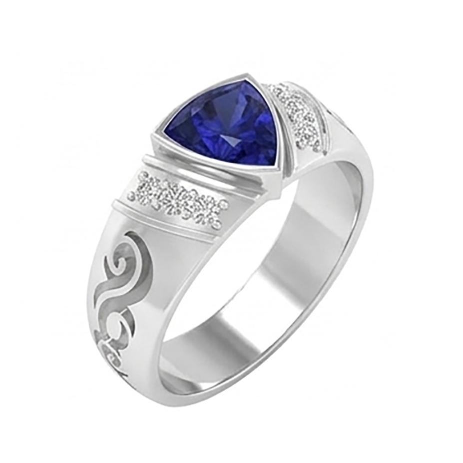 Natural Sapphire Ring 1.90ct - White Gold 14K