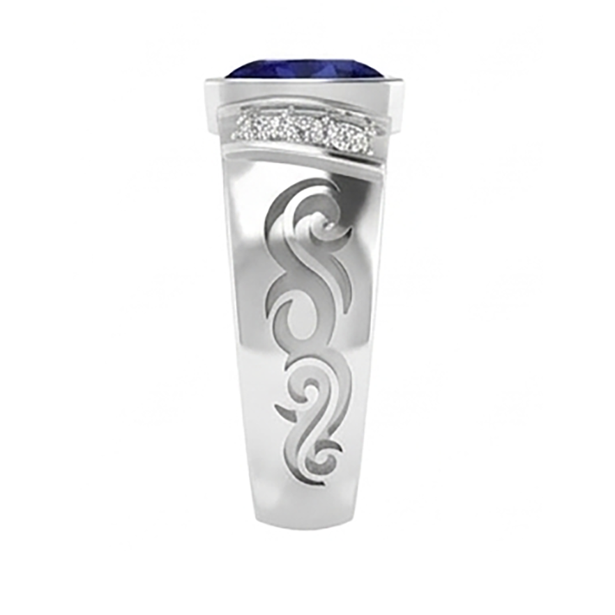 Natural Sapphire Ring 1.90ct - White Gold 14K