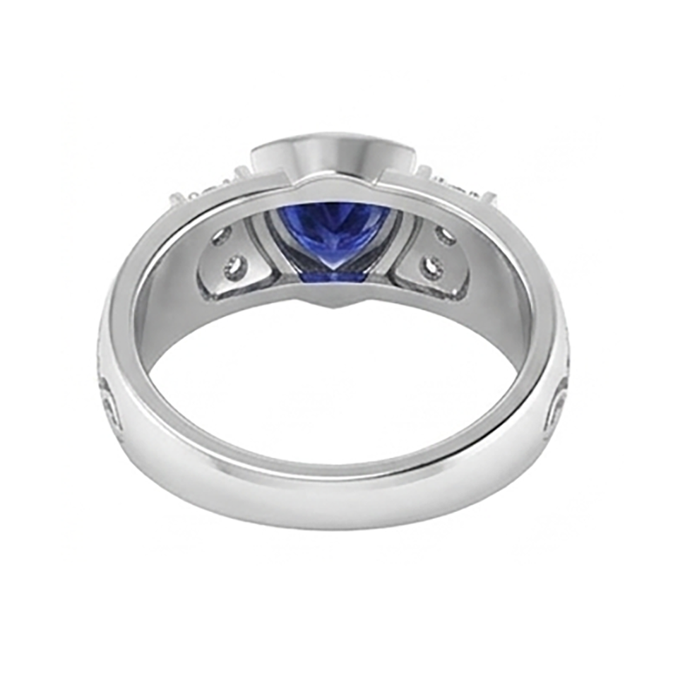 Natural Sapphire Ring 1.90ct - White Gold 14K