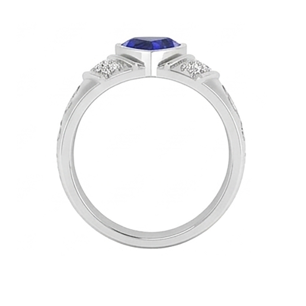 Natural Sapphire Ring 1.90ct - White Gold 14K
