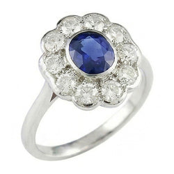 Natural Sapphire Ring 1ct - White Gold 14K