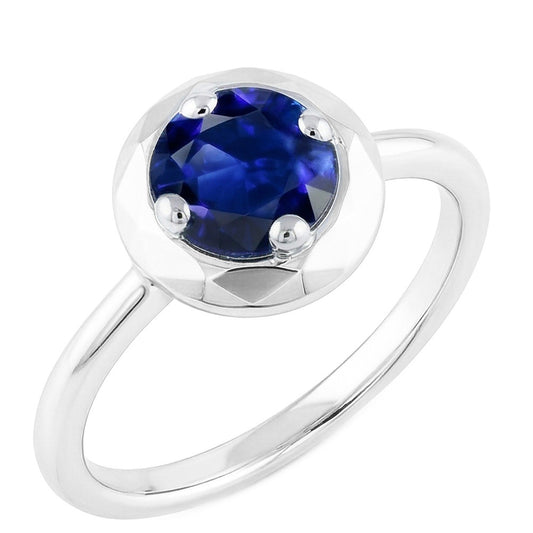 Natural Sapphire Ring 1ct - White Gold 14K