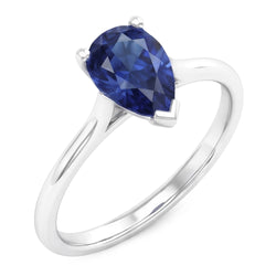 Natural Sapphire Ring 1ct - White Gold 14K