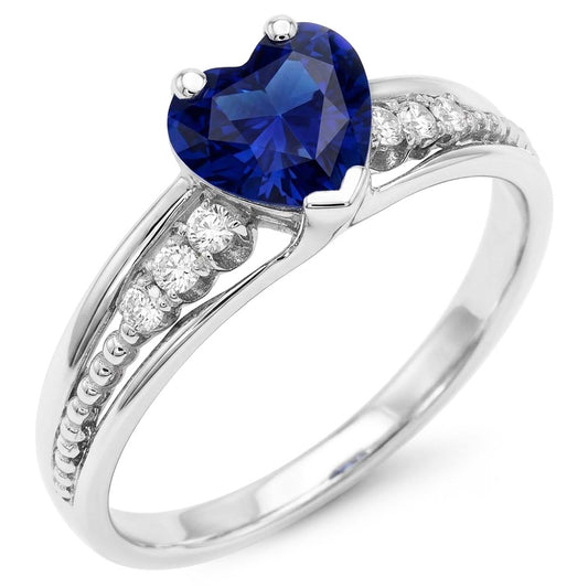 Natural Sapphire Ring 1ct - White Gold 14K