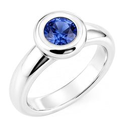 Natural Sapphire Ring 1ct - White Gold 14K