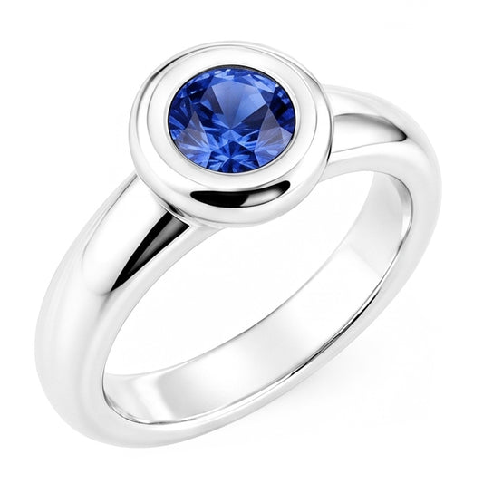Natural Sapphire Ring 1ct - White Gold 14K