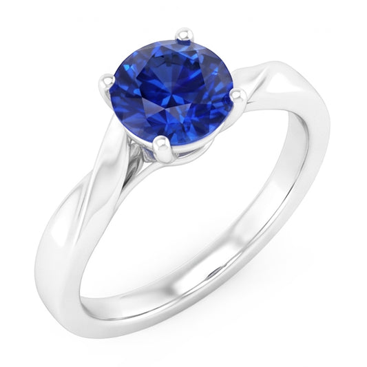 Natural Sapphire Ring 1ct - White Gold 14K