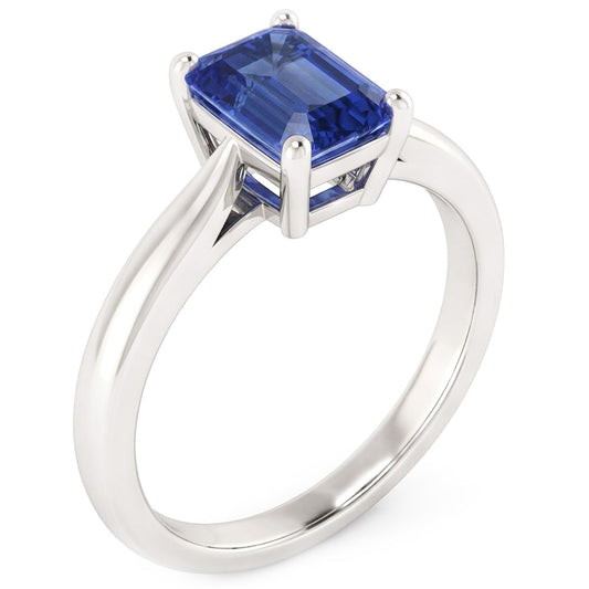 Natural Sapphire Ring 1ct - White Gold 14K