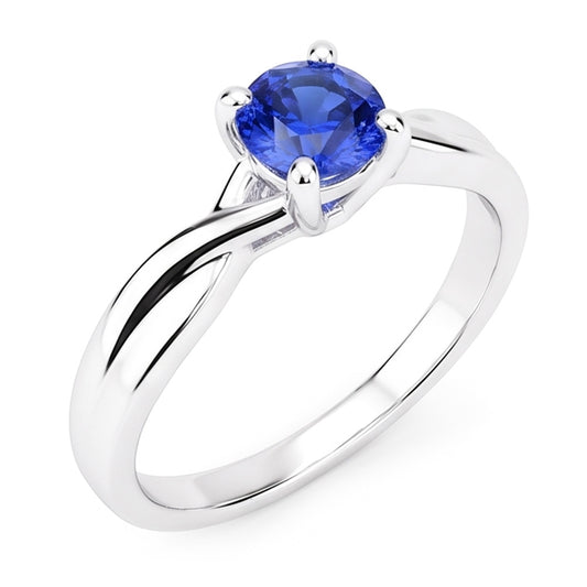 Natural Sapphire Ring 1ct - White Gold 14K