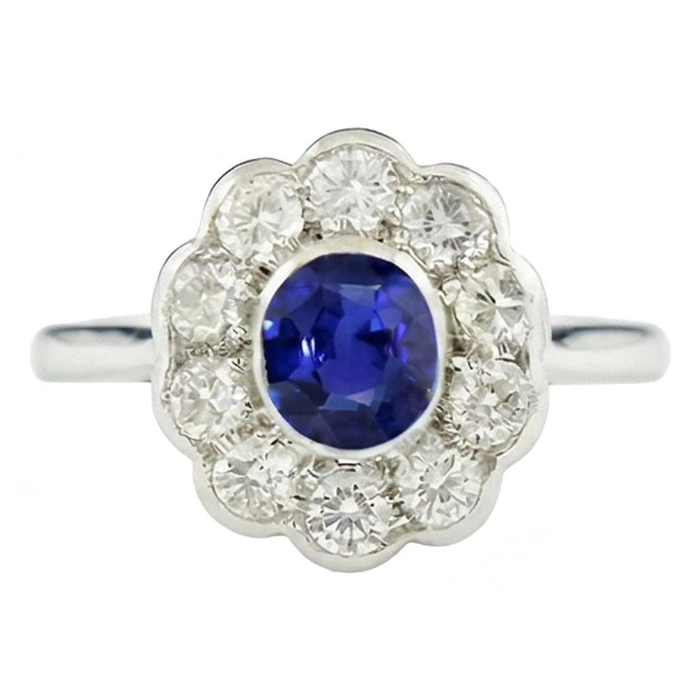 Natural Sapphire Ring 1ct - White Gold 14K