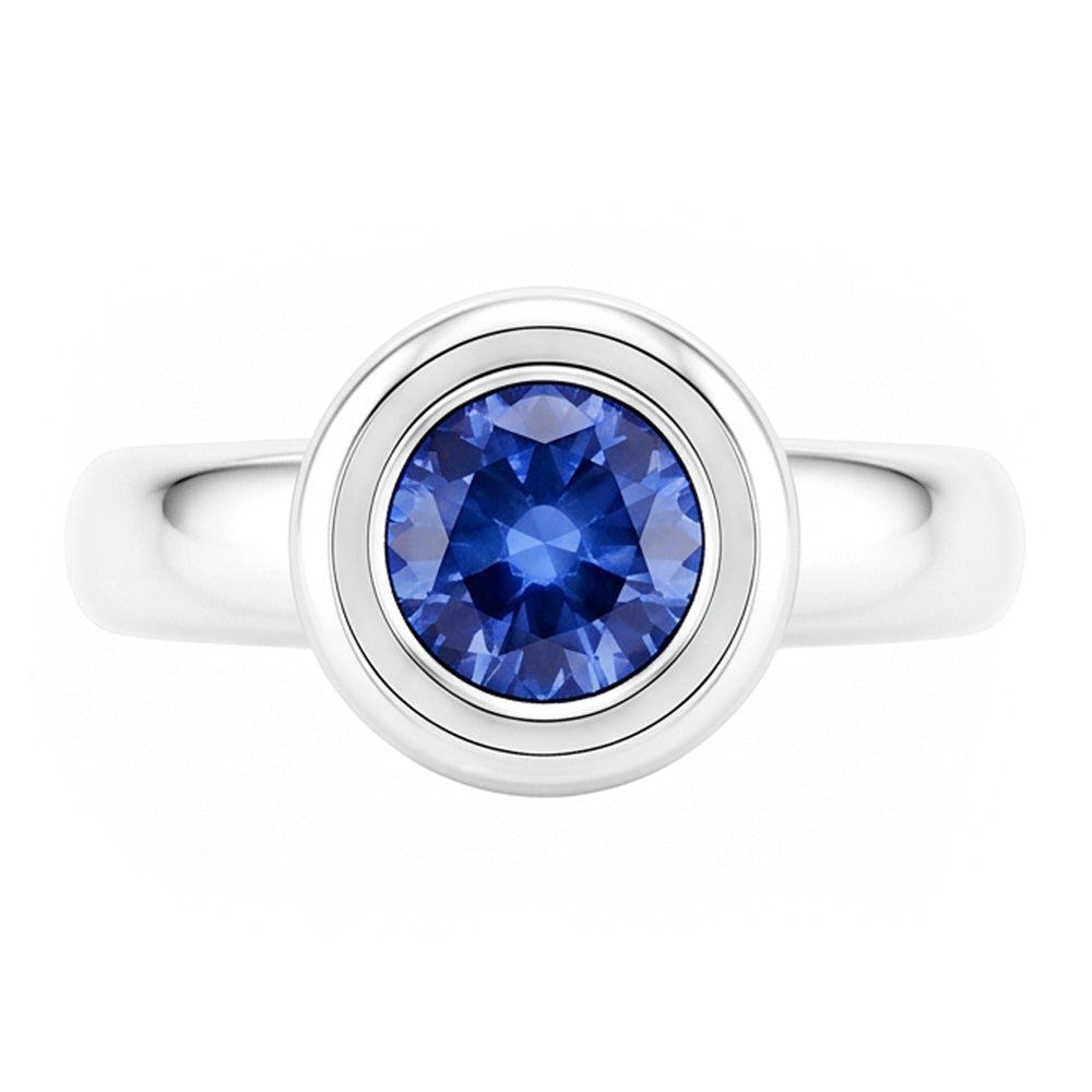 Natural Sapphire Ring 1ct - White Gold 14K