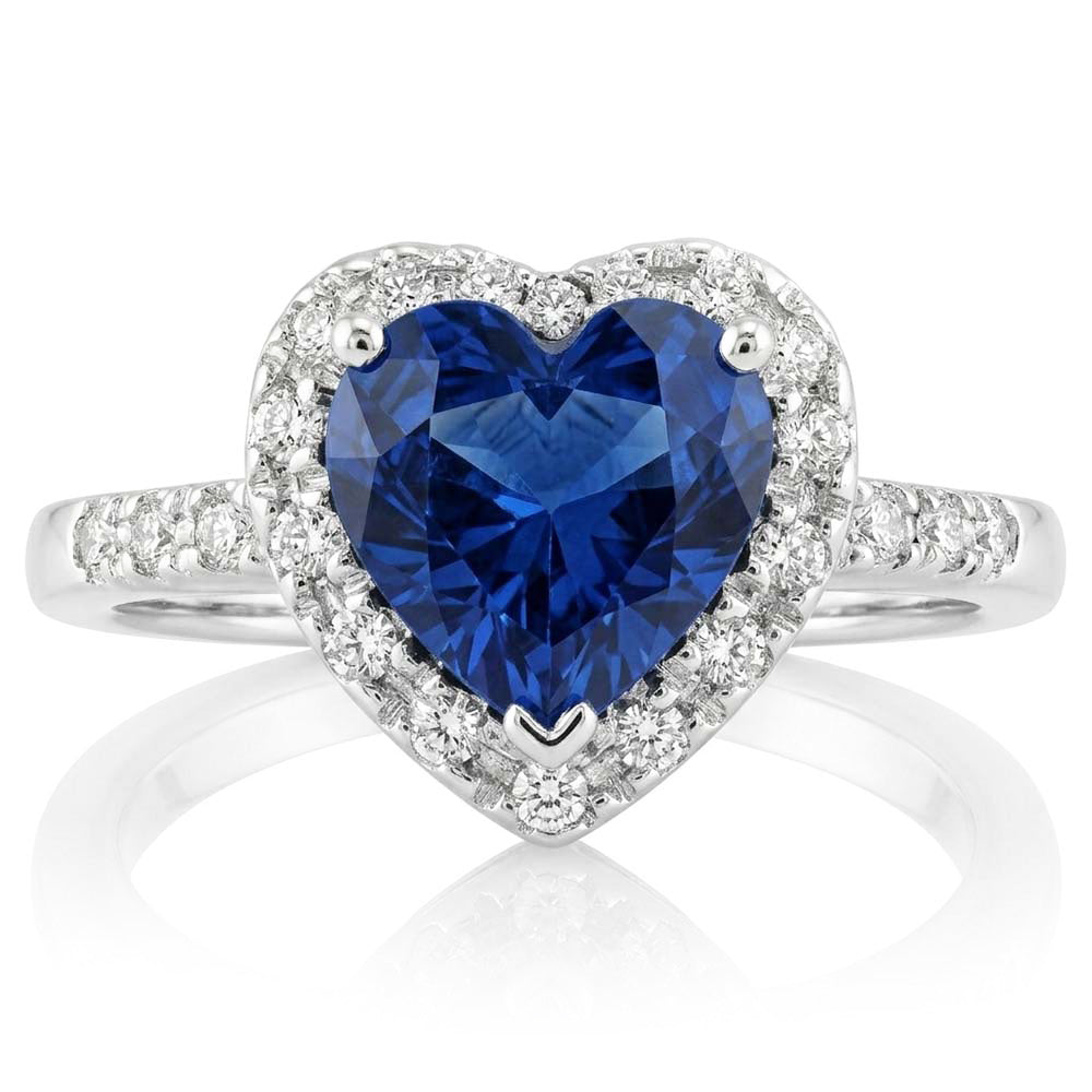 Natural Sapphire Ring 1ct - White Gold 14K