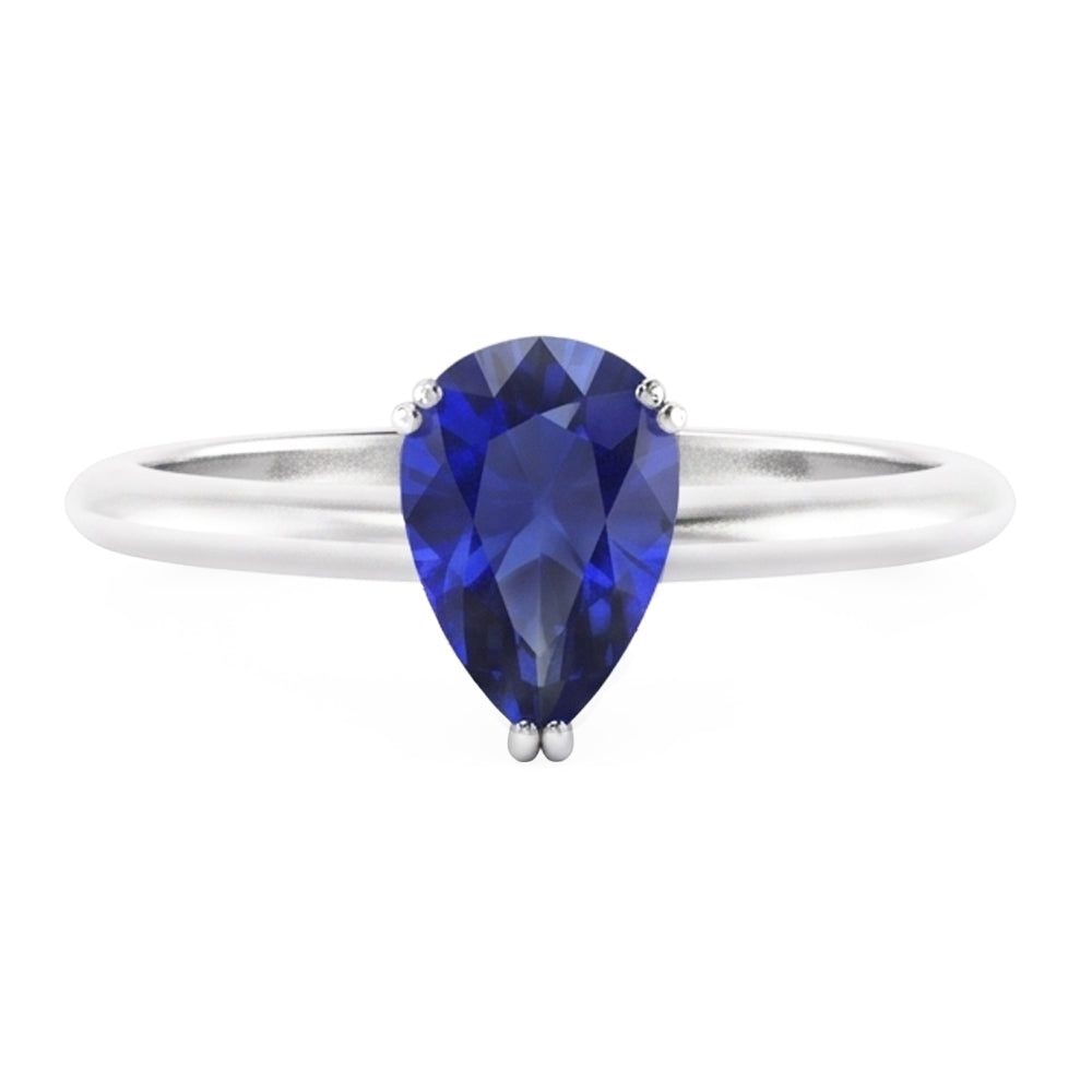 Natural Sapphire Ring 1ct - White Gold 14K