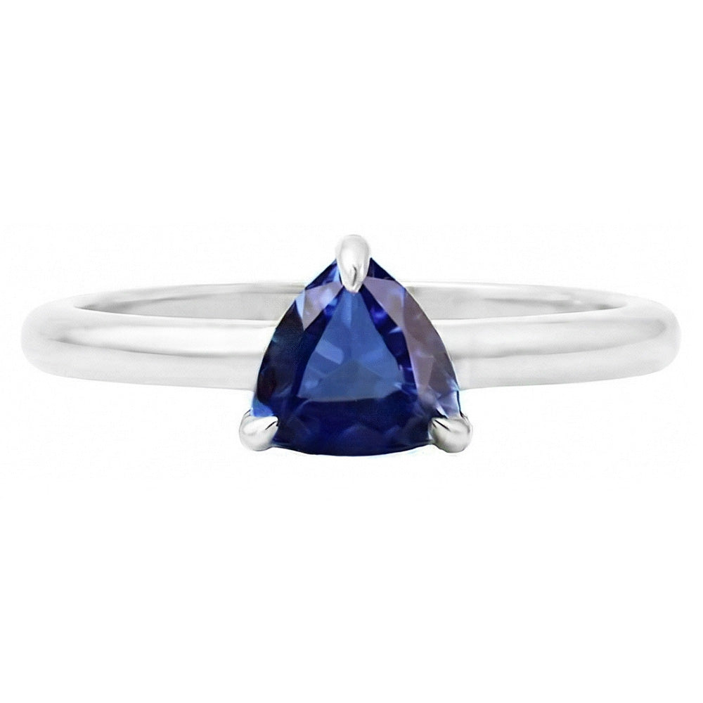 Natural Sapphire Ring 1ct - White Gold 14K