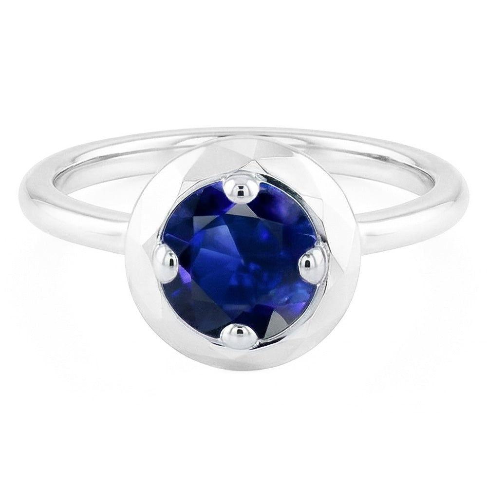 Natural Sapphire Ring 1ct - White Gold 14K