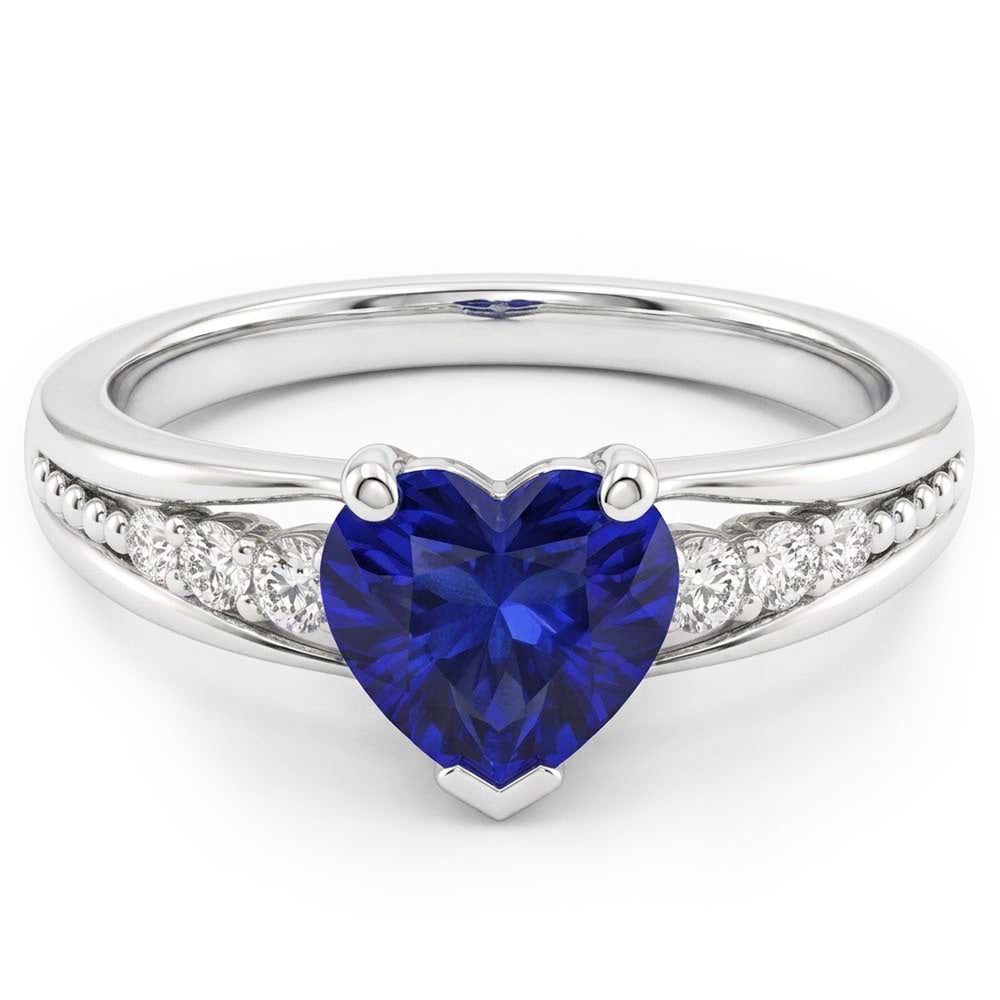 Natural Sapphire Ring 1ct - White Gold 14K