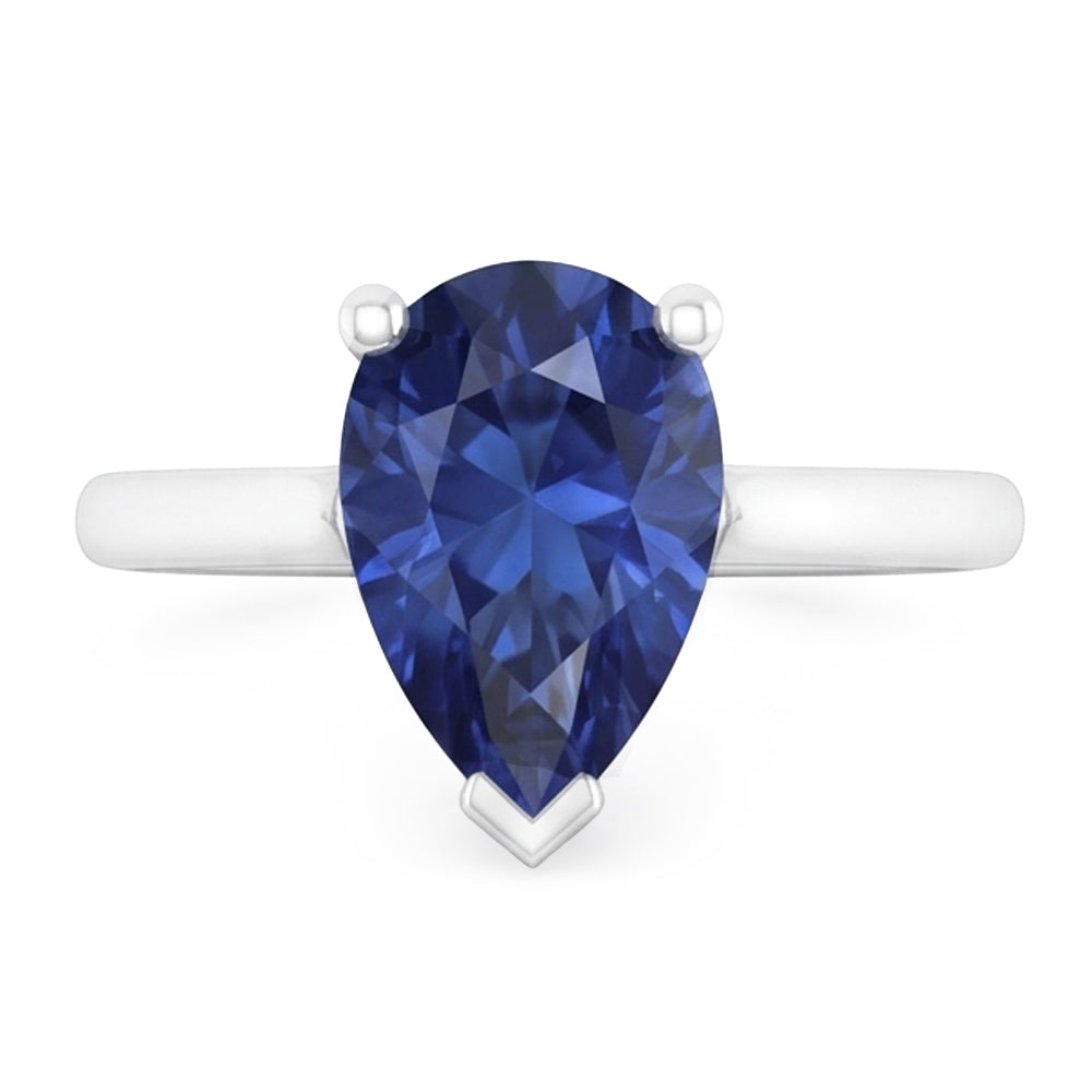 Natural Sapphire Ring 1ct - White Gold 14K