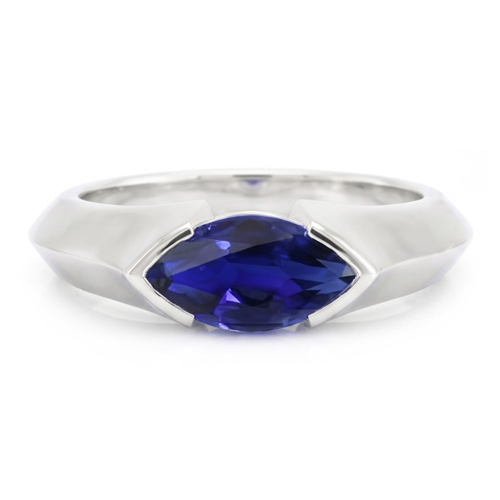 Natural Sapphire Ring 1ct - White Gold 14K