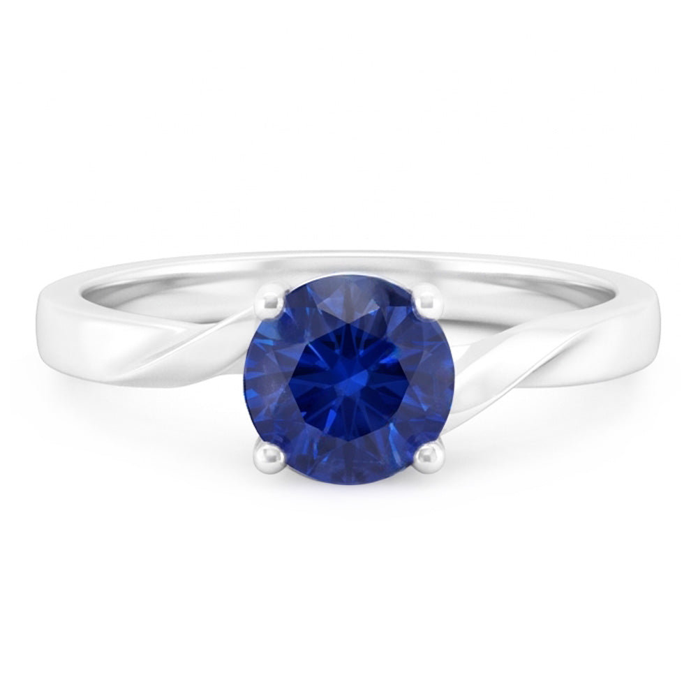 Natural Sapphire Ring 1ct - White Gold 14K