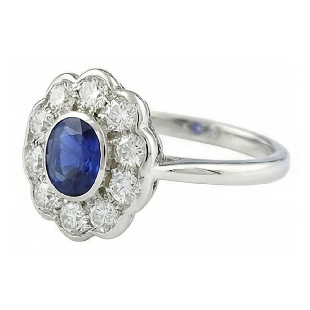Natural Sapphire Ring 1ct - White Gold 14K