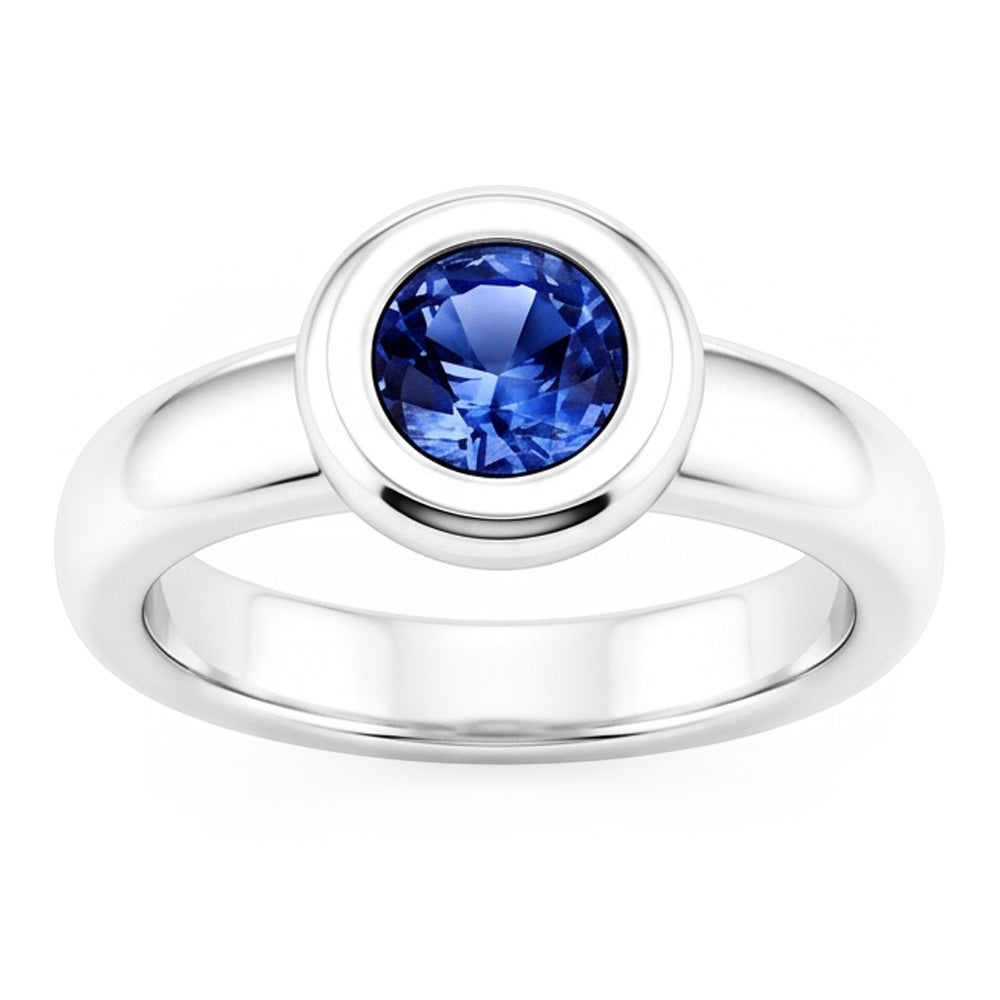 Natural Sapphire Ring 1ct - White Gold 14K