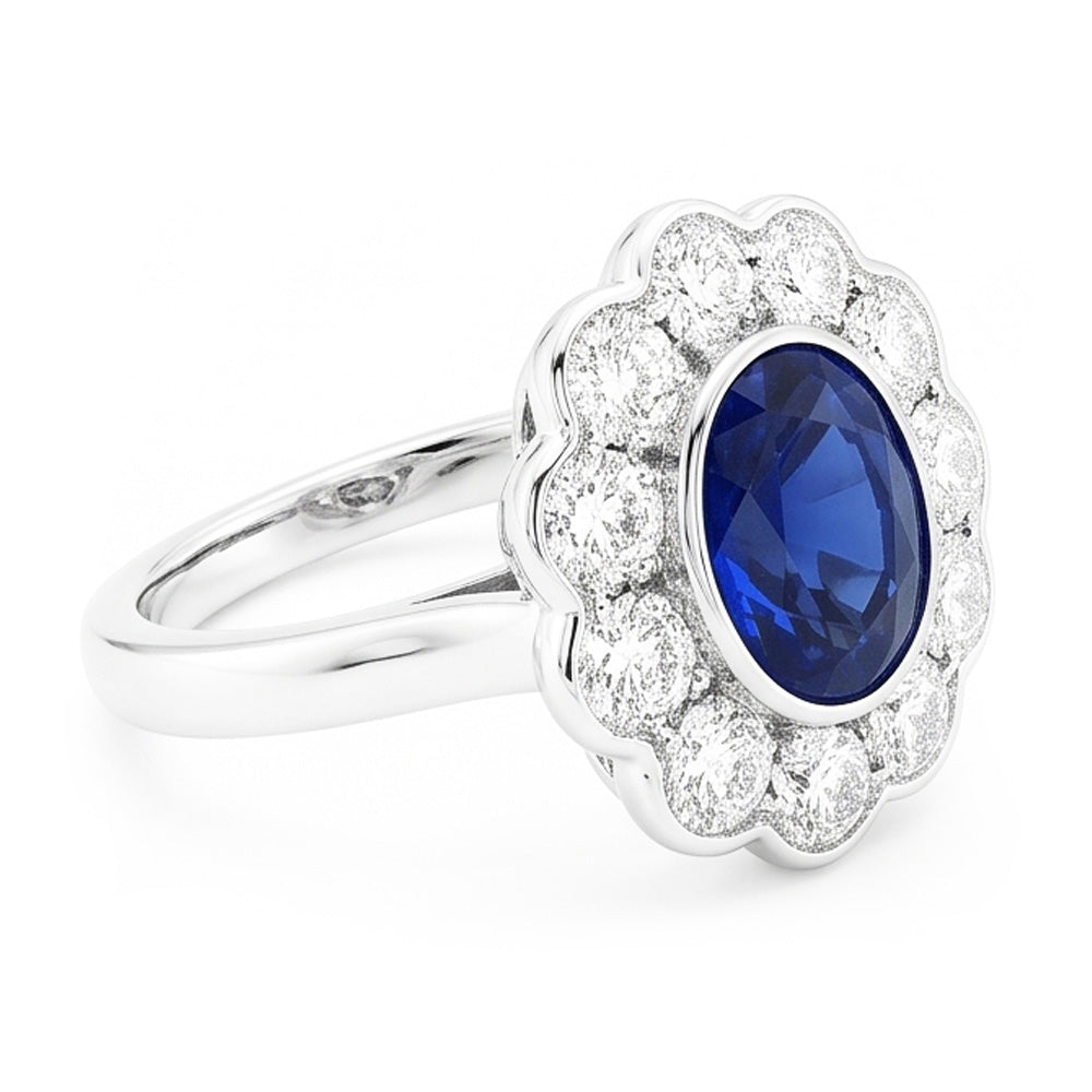 Natural Sapphire Ring 1ct - White Gold 14K