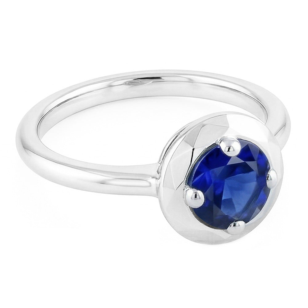 Natural Sapphire Ring 1ct - White Gold 14K
