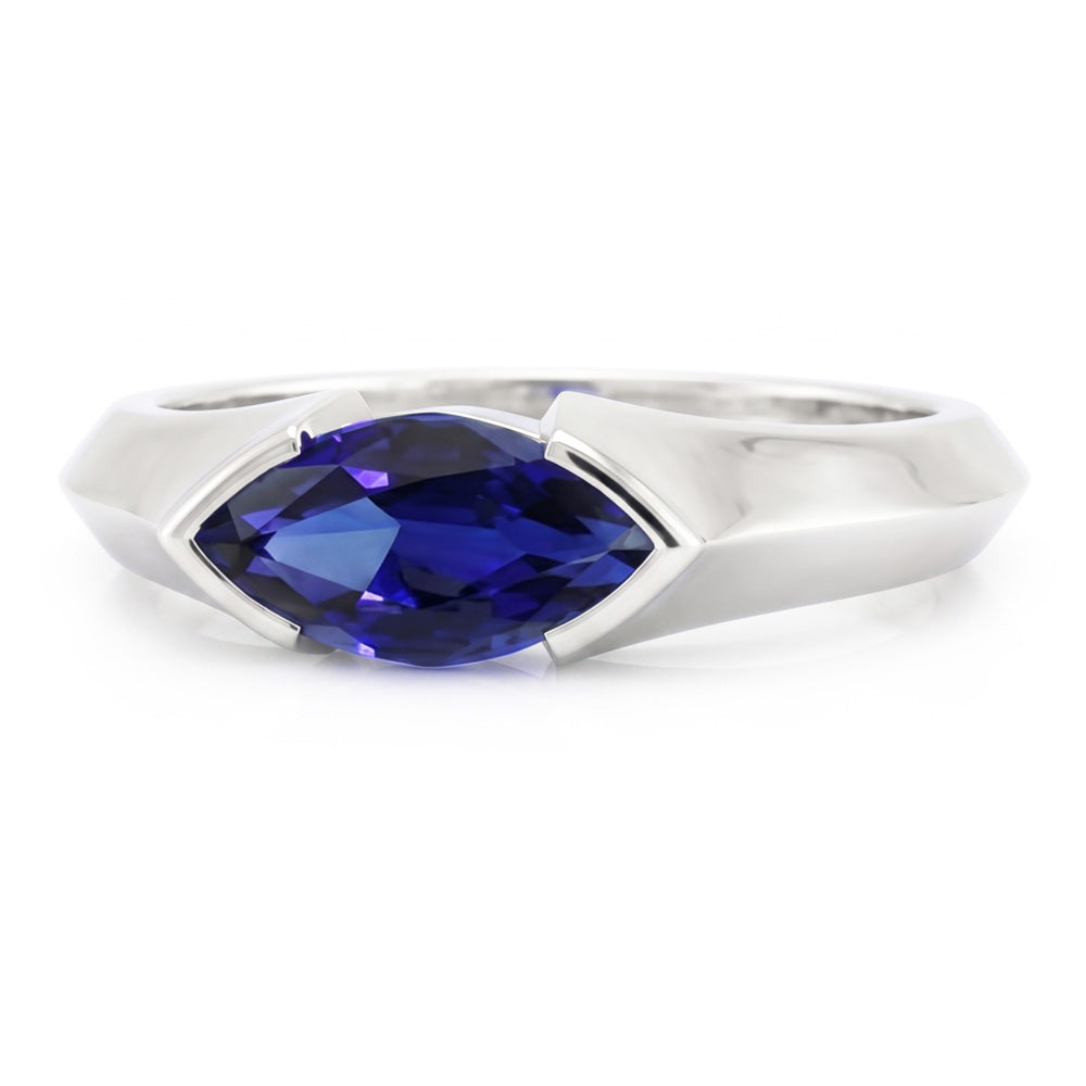 Natural Sapphire Ring 1ct - White Gold 14K