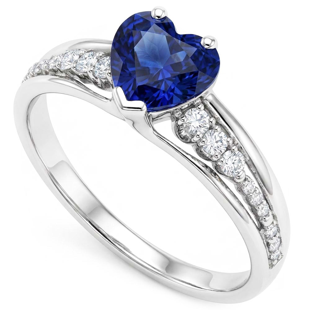 Natural Sapphire Ring 1ct - White Gold 14K