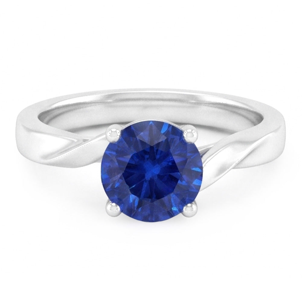Natural Sapphire Ring 1ct - White Gold 14K