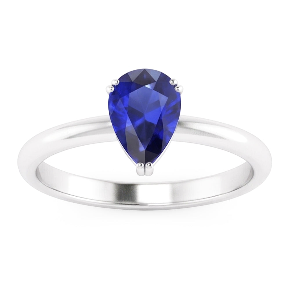 Natural Sapphire Ring 1ct - White Gold 14K