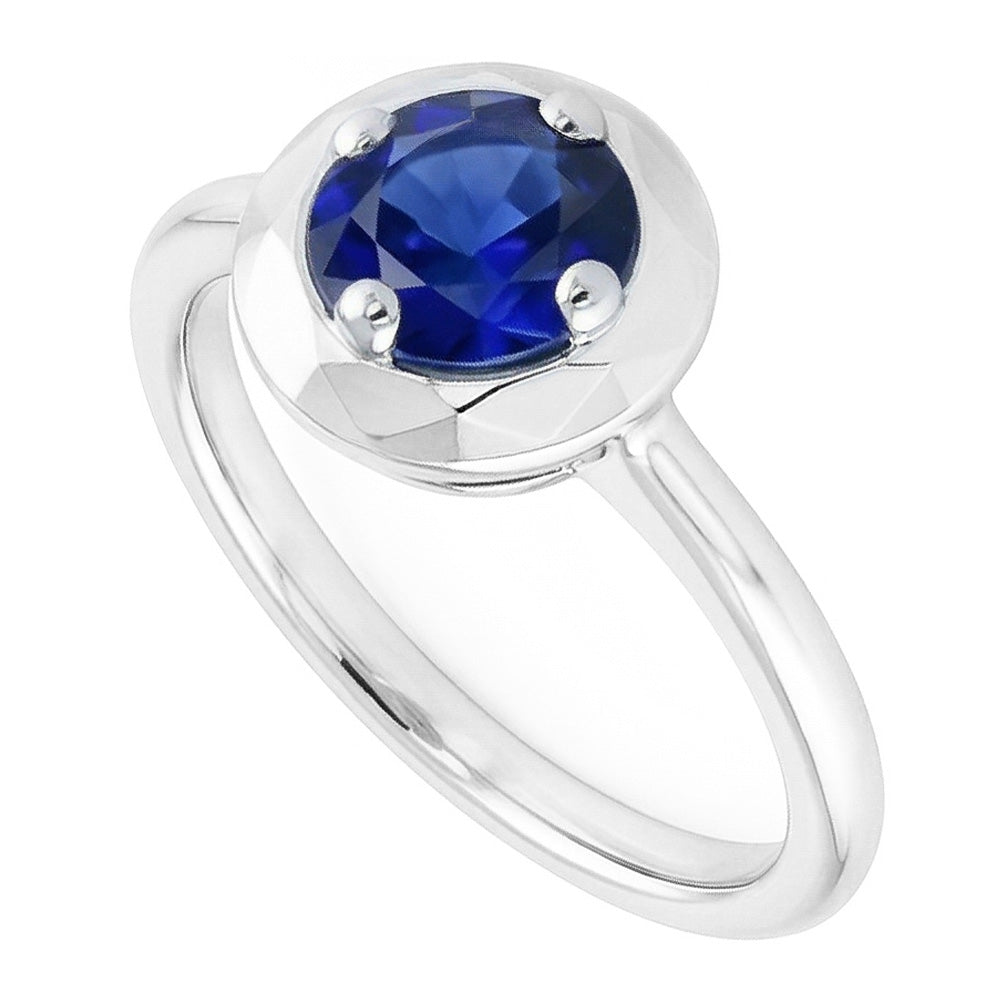 Natural Sapphire Ring 1ct - White Gold 14K