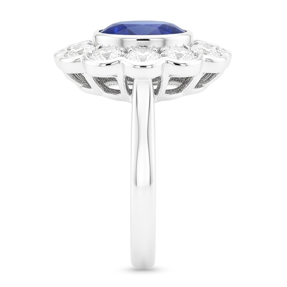Natural Sapphire Ring 1ct - White Gold 14K