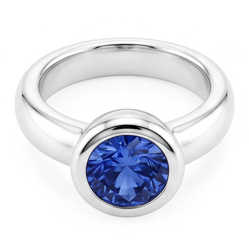 Natural Sapphire Ring 1ct - White Gold 14K