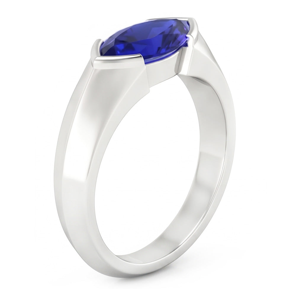 Natural Sapphire Ring 1ct - White Gold 14K