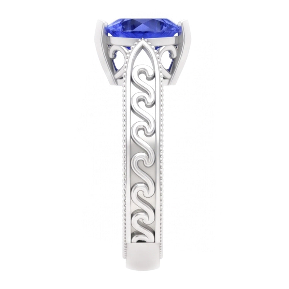 Natural Sapphire Ring 1ct - White Gold 14K