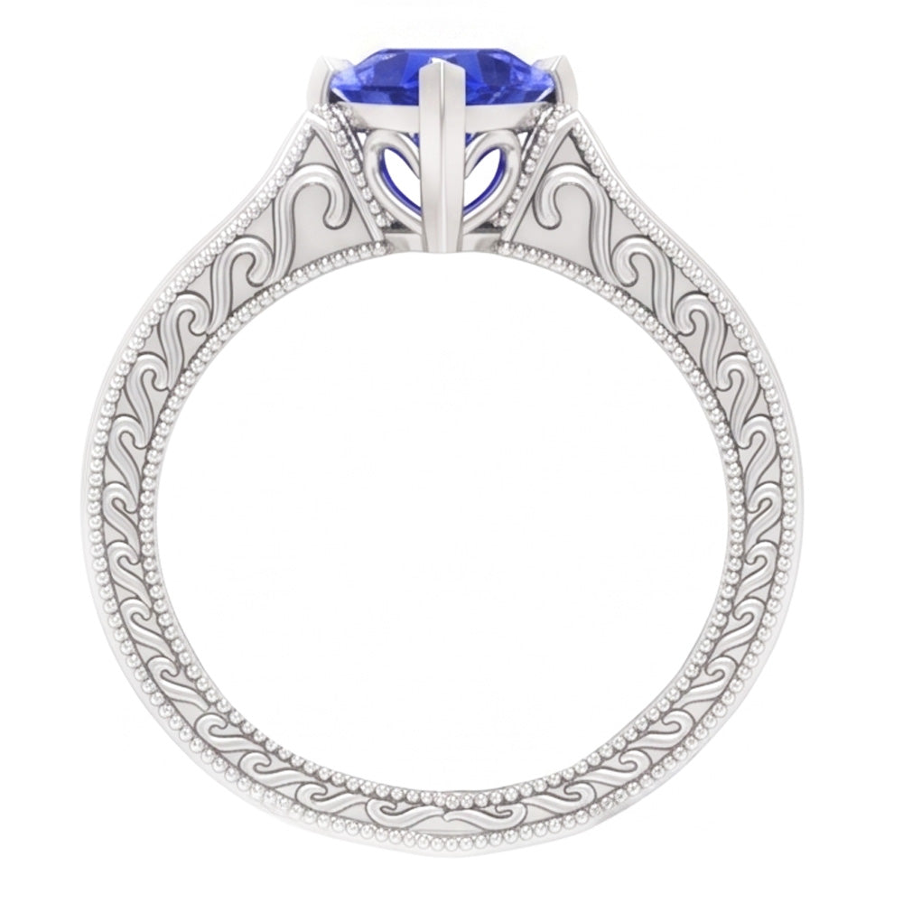 Natural Sapphire Ring 1ct - White Gold 14K
