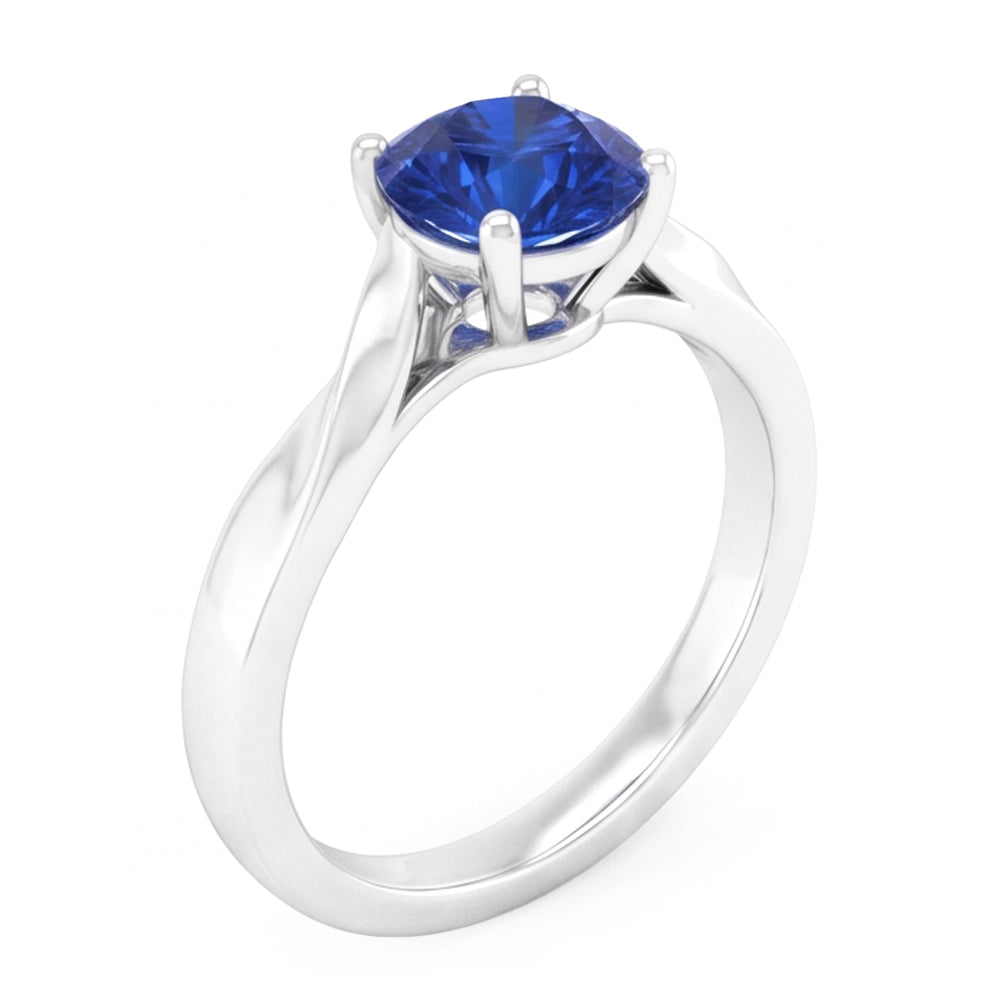 Natural Sapphire Ring 1ct - White Gold 14K