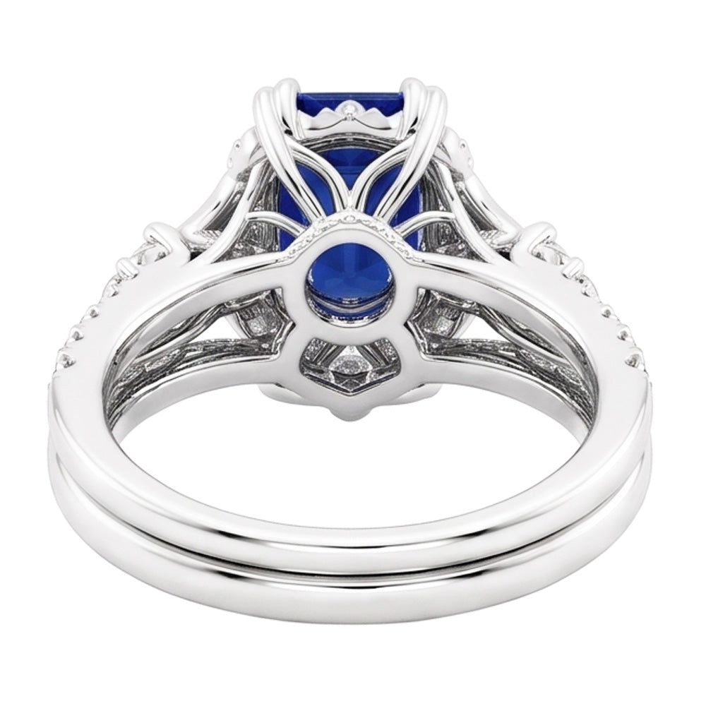 Natural Sapphire Ring 1ct - White Gold 14K