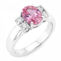 Natural Sapphire Ring 2.10ct - White Gold 14K