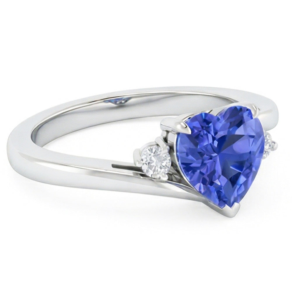Natural Sapphire Ring 2.25ct - White Gold 14K