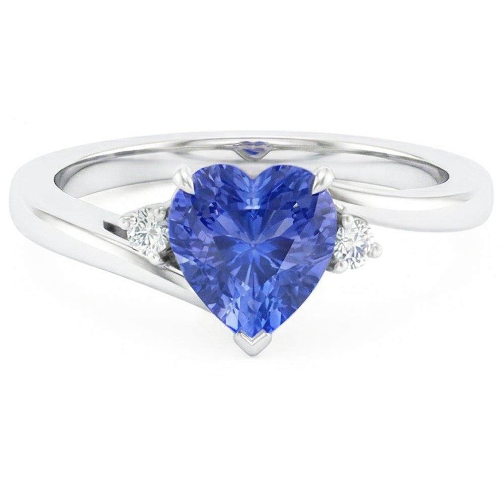 Natural Sapphire Ring 2.25ct - White Gold 14K
