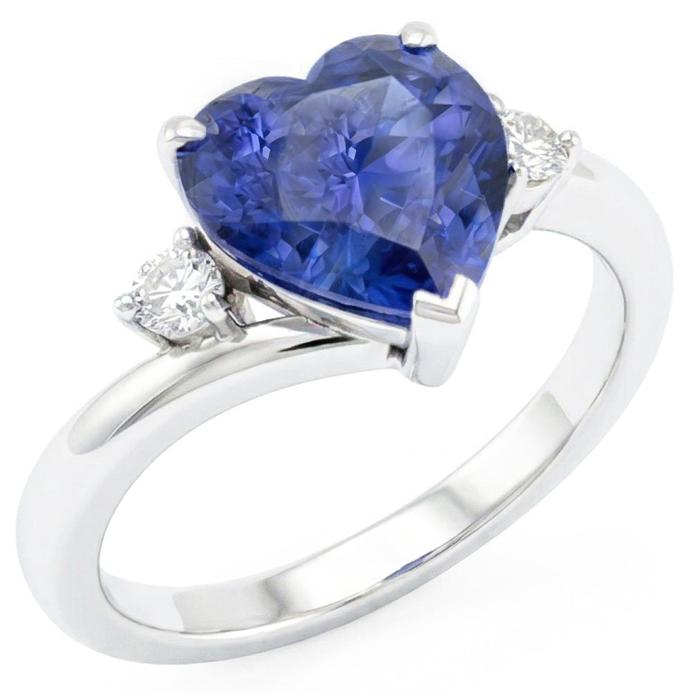 Natural Sapphire Ring 2.25ct - White Gold 14K