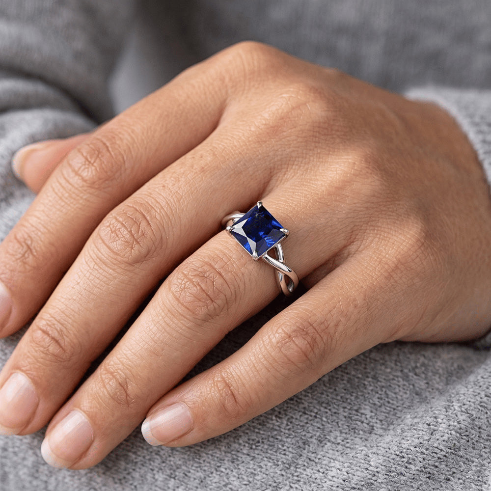 Natural Sapphire Ring 2.25ct - White Gold 14K