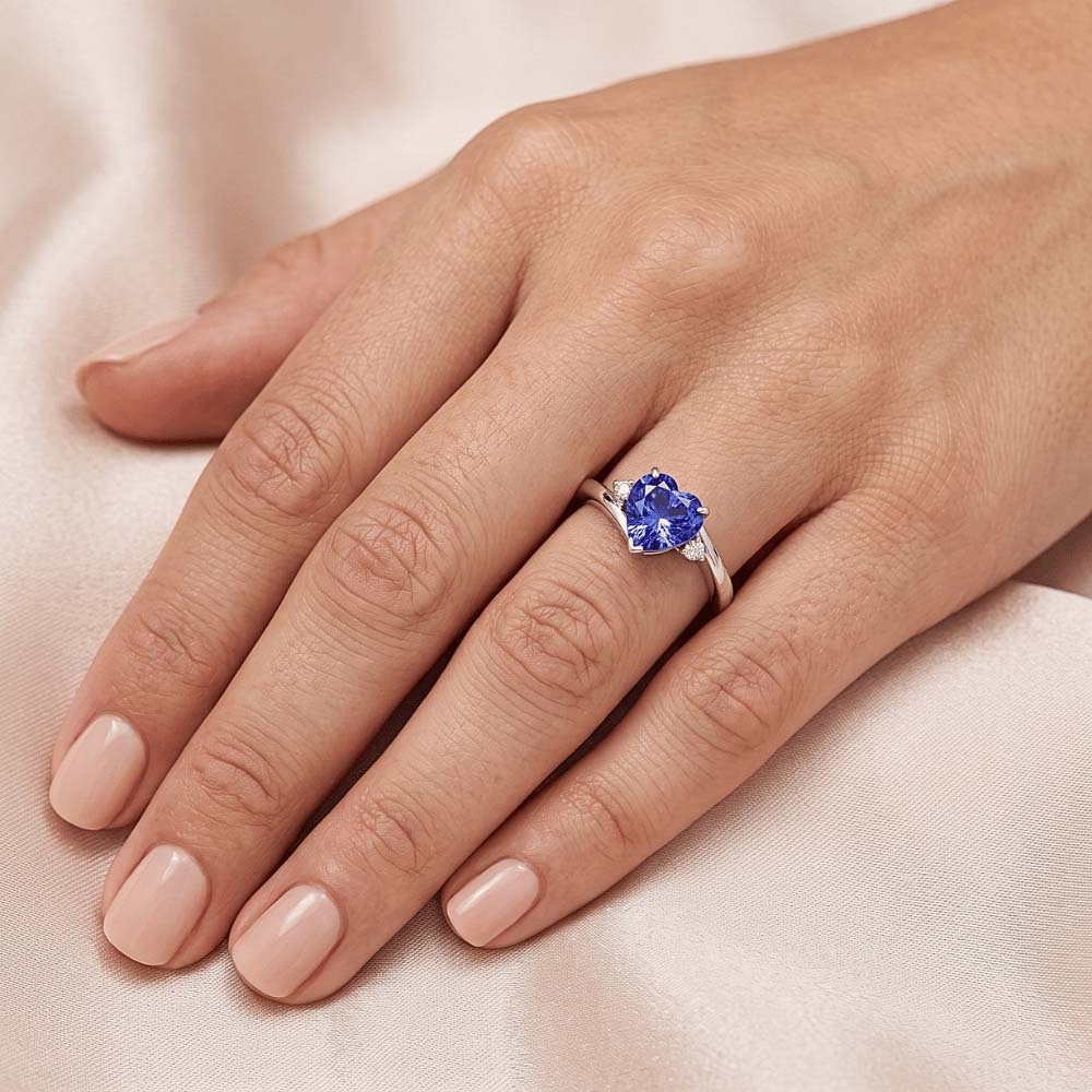 Natural Sapphire Ring 2.25ct - White Gold 14K
