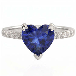 Natural Sapphire Ring 2.30ct - White Gold 14K