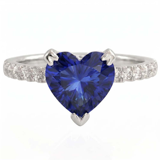 Natural Sapphire Ring 2.30ct - White Gold 14K